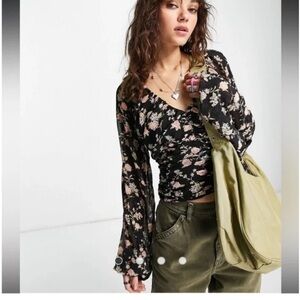 Free people Final Rose Rouched Blouse